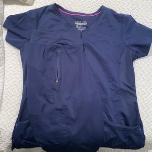 Navy blue healing hands scrubs. Size medium!